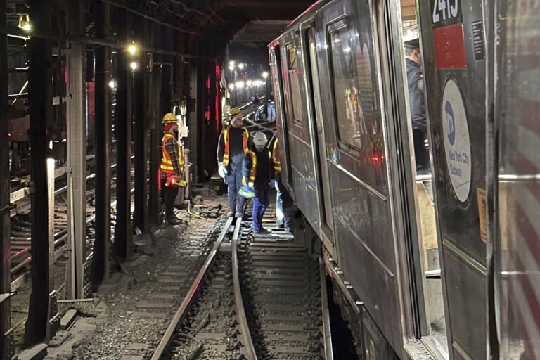 Two Subway Trains Collapse
