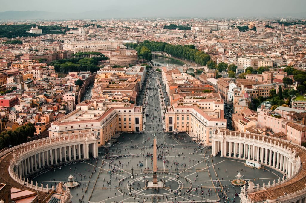 Rome Italy Colosseum and historic landmarks during summer