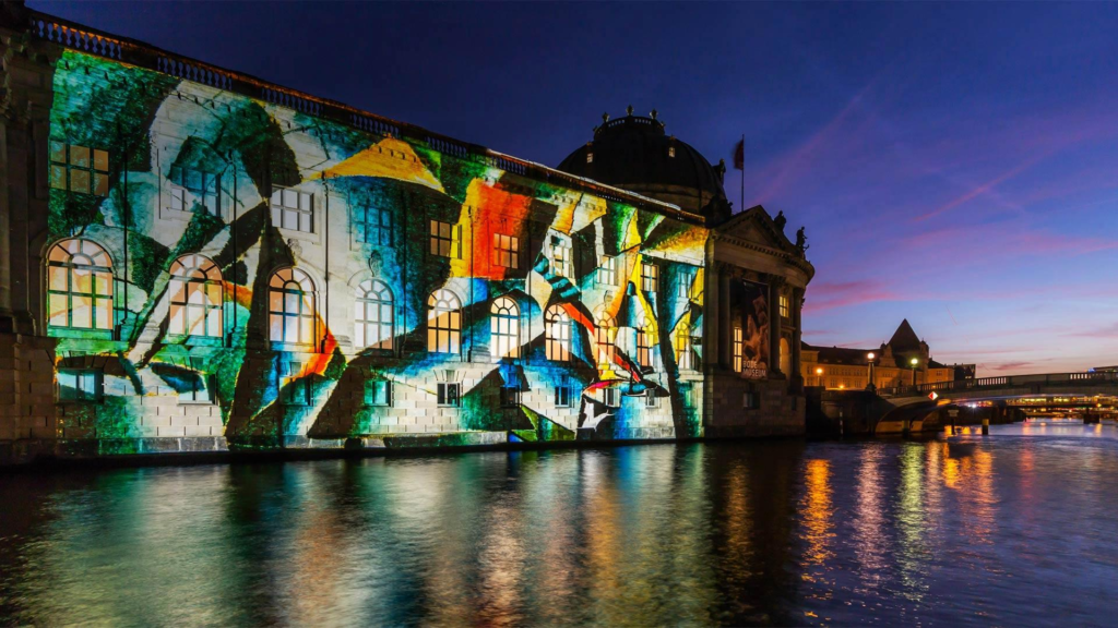 Museum Island during Berlin Festival of Lights