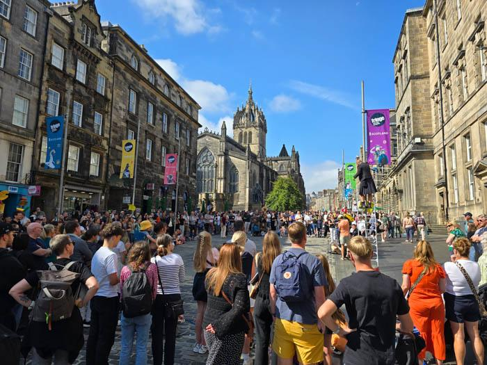 Visitors exploring the Edinburgh Fringe Festival