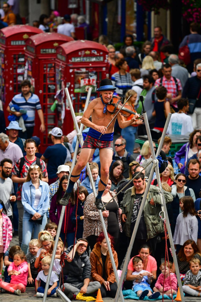 Street performances during the Edinburgh Fringe Festival