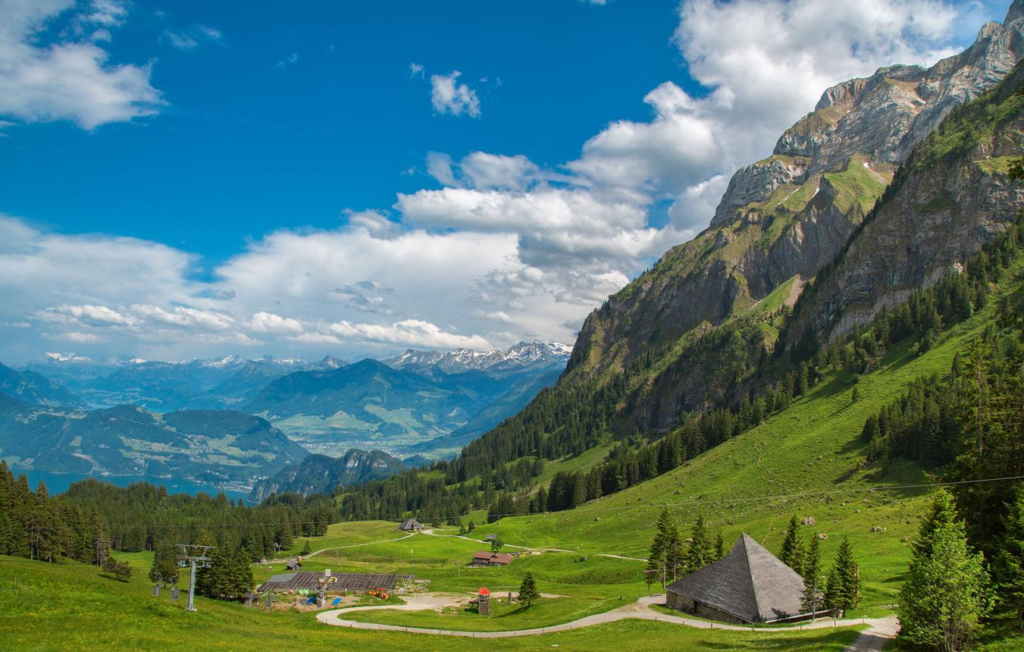 Swiss Alps cool summer weather