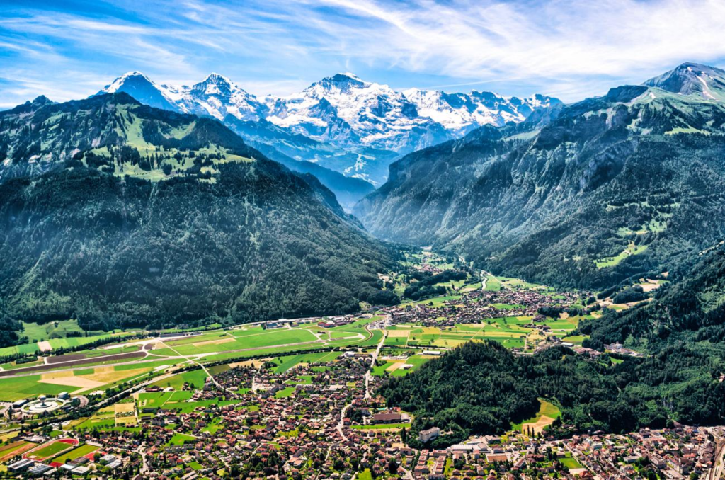Beautiful mountain landscape in Interlaken, Switzerland during summer