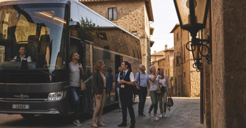 Luxury coach for group travel across Europe