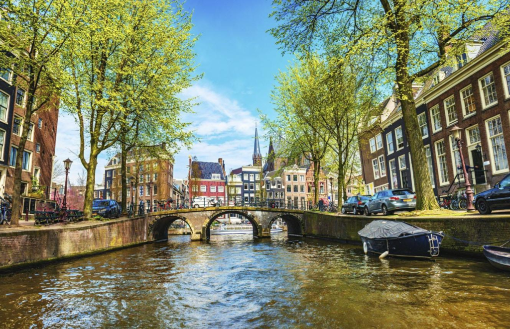 Amsterdam canals in spring
