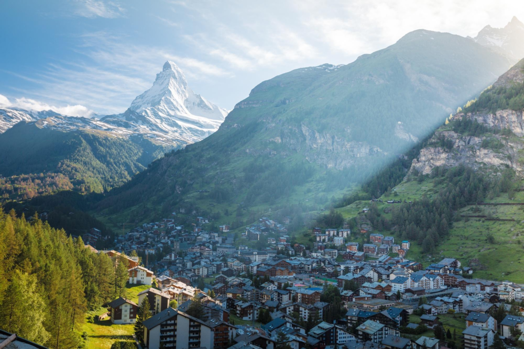 Swiss Alps mountain landscape in Switzerland