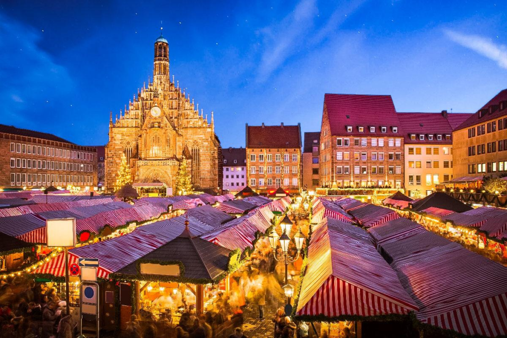 German Christmas market during winter